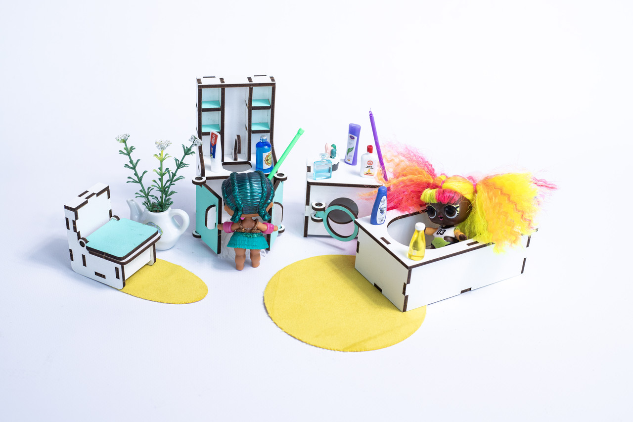 «Ванна» набір лялькових меблів ForestWood для LOL, м'ятний, фото 1