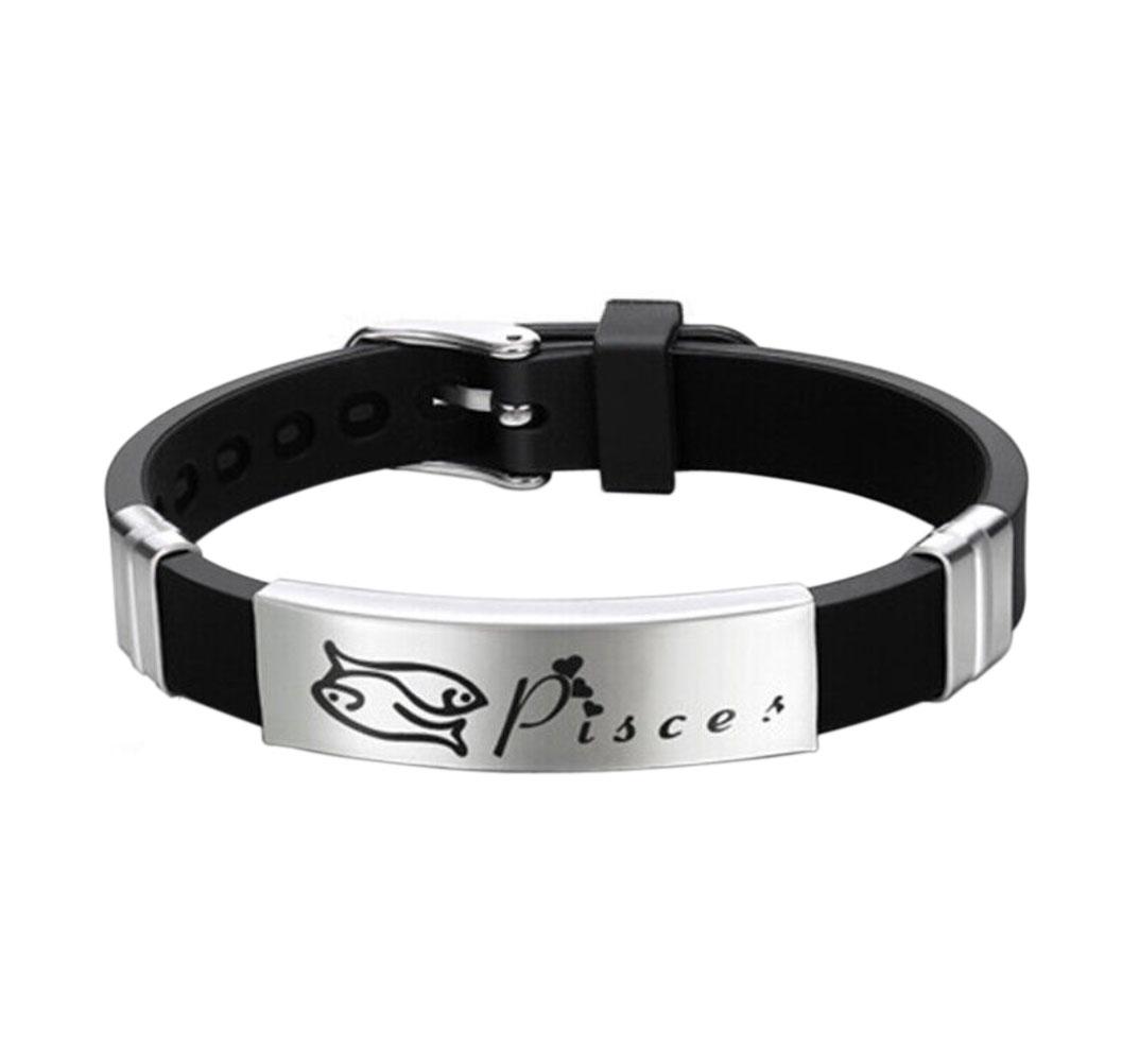 Силіконовий браслет Primo Zodiac - Pisces (Риби) - Black, фото 1