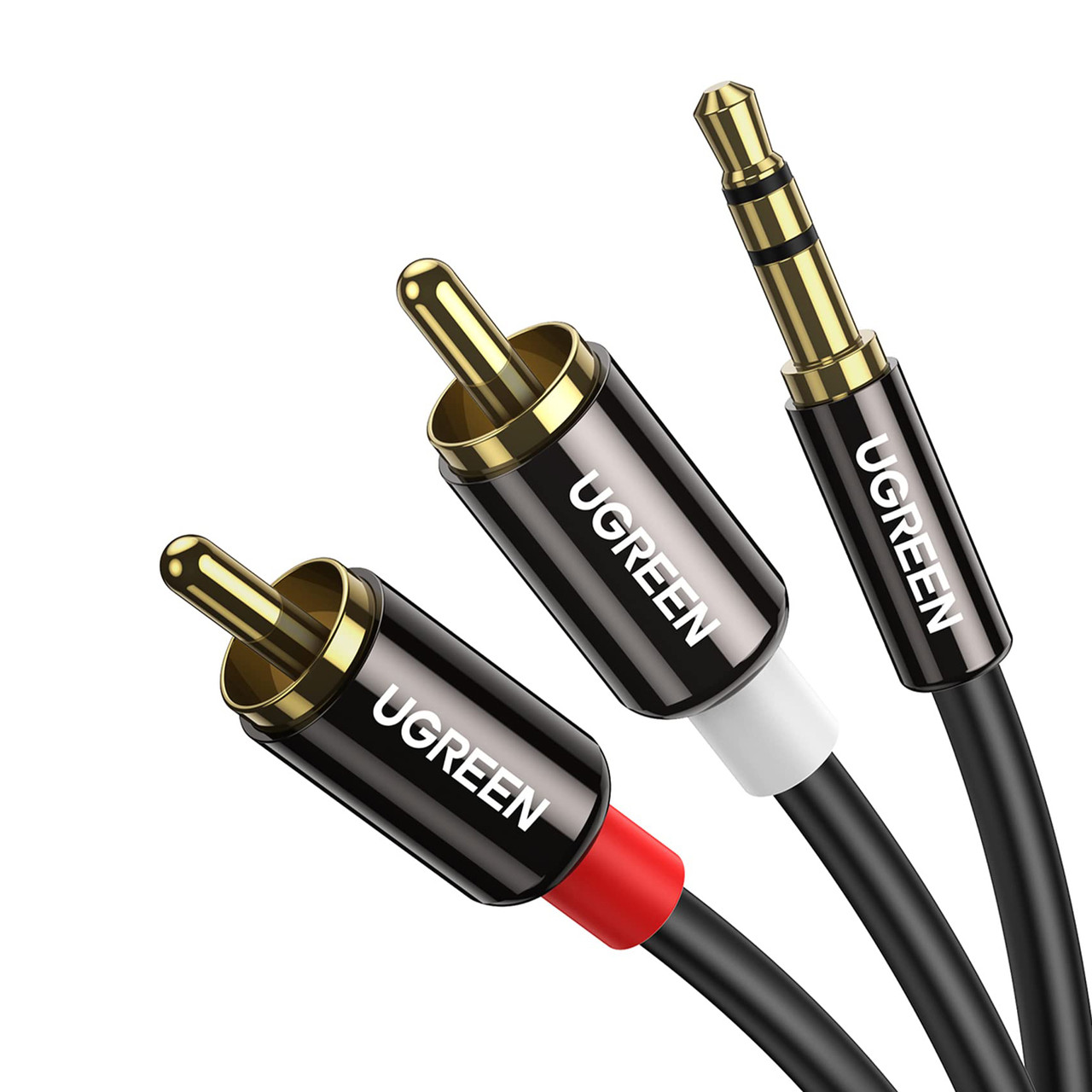 Кабель аудіо Ugreen 3.5mm Male to 2RCA Male Hi-Fi Cable 1м (чорний) AV116, фото 1