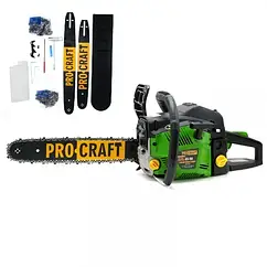 Бензопила Procraft GS50 (2 шини, 2 ланцюги — 40, 45) 52 куб