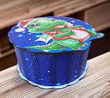 Святковий бокс-коробка до Нового Року для солодощів,подарунків з  малюнком синього  кольору, фото 4