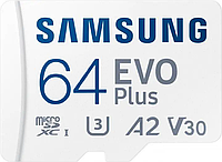 Карта памяти Samsung EVO Plus C10 64GB Micro SD(U3 A2 V30) + adapter SD HighC