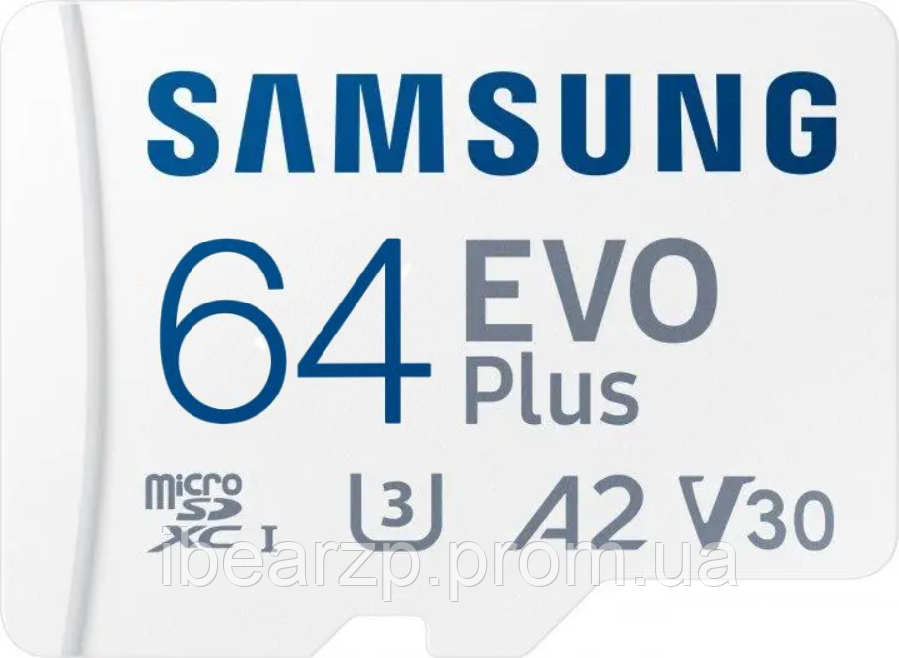 Карта памяти Samsung EVO Plus C10 64GB Micro SD(U3 A2 V30) + adapter SD HighC - фото 1 - id-p1959722585