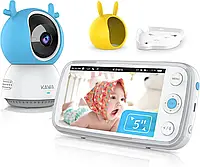 Видеоняня / радионяня KAWA Baby Monitor S6 с камерой и звуком, 5-дюймовый HD-дисплей 720P