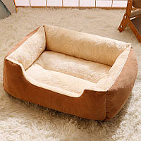Лежка кровать для собак большая 85х65 см Коричневый