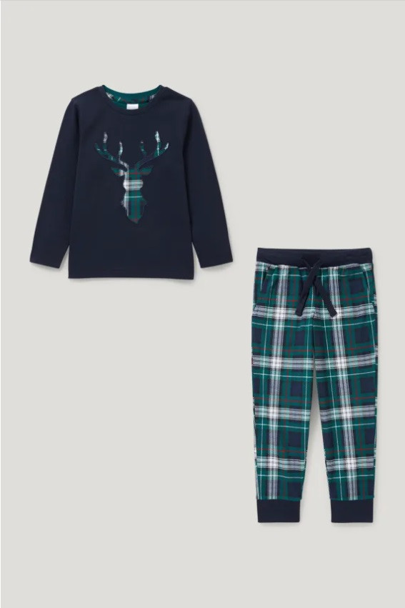 Піжама для хлопчика, зріст 122, колір синій, зелений