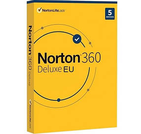 Антивірус Norton 360 Deluxe 50 ГБ на 5 пристроїв, на 1 рік, Європа EU