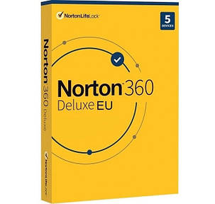 Антивірус Norton 360 Deluxe 50 ГБ на 5 пристроїв, на 1 рік, Європа EU, фото 1