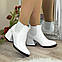 Черевики челсі жіночі лакові на стійкому підборі. Колір білий. 37 розмір, фото 4