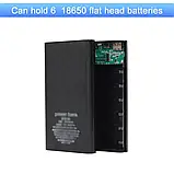 Power Bank Повербанк бокс контейнер коробка для літієвих акумуляторів 6х18650 DC 5 В, фото 4