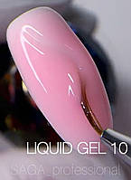 Жидкий гель для наращивания ногтей Liquid gel 10 Saga professional объем 15 мл цвет розовый