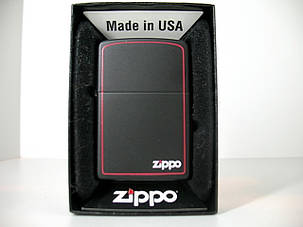 Запальничка Zippo 218ZB BLACK MATTE w/ZIPPO BORDER, фото 2