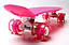 Пенні борд Penny Board Pink, Малинові колеса, що світяться, фото 4