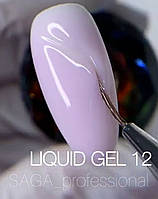 Liquid gel 12 Saga professional жидкий гель для наращивания ногтей объем 15 мл цвет сиреневый