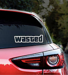 Наклейка на авто WASTED 28*8см + монтажна плівка