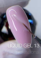 Жидкий гель для наращивания ногтей Liquid gel 13 Saga professional объем 15 мл цвет лиловый