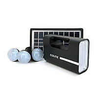 TU  TU Переносной фонарь GD-1+ Solar, 1+1 режим, встроенный аккум, 3 лампочки 3W, USB выход, Black, Box