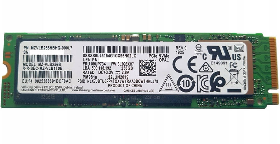 Накопичувач SSD 256 GB M.2 NVMe 2280 PCIe Gen3.0 x4, фото 1