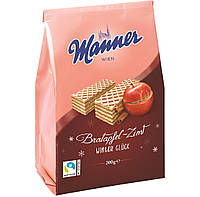 Вафли Manner Winter Gluck Bratapfel-Zum с запечённым яблоком и корицей, 200 г.