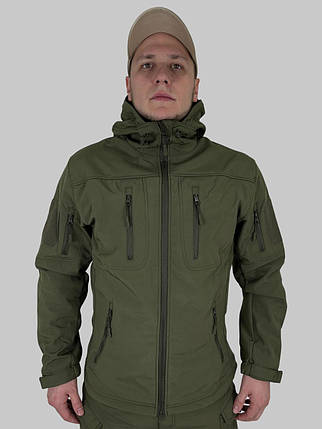 Куртка Ultimatum Gryphon Олива,Військова демісезонна тактична куртка софтшелл ЗСУ,Куртка військовослужбовців soft shell, фото 2