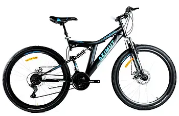 Гірський велосипед 26 дюймів розмір рами 18" Azimut Blackmount GFRD Чорно-синій