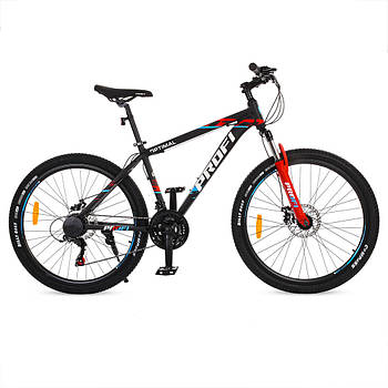 Спортивний велосипед 26 дюйма алюмінієва рама на 21 швидкість Profi T26 T26 OPTIMAL A26.3 Чорний