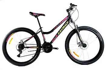 Гірський велосипед 24 дюйми розмір рами 12" Azimut Pixel GFRD Чорно-рожевий
