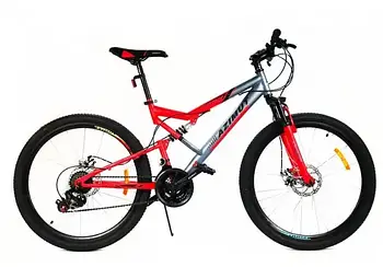 Гірський велосипед 24 дюйми розмір рами 17" Azimut Scorpion GFRD Сіро-червоний