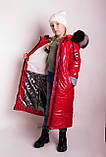 Зимове тепле пальто на дівчинку 5-16 років Довга дитяча/ підліткова термо куртка парка пуховик для дітей та підлітків - зима 110, фото 3