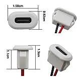Врізний роз'єм USB Type C 2 пін — гніздо мама, фото 4