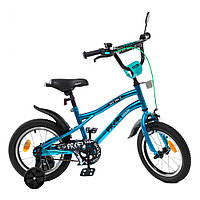 Велосипед двухколесный детский с зеркалом заднего вида 14 дюймов Profi Urban Y14253S-1 Бирюзовый