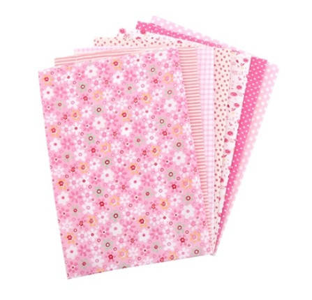 

Розовый набор ситца для рукоделия - 7 отрезов 25*25 см