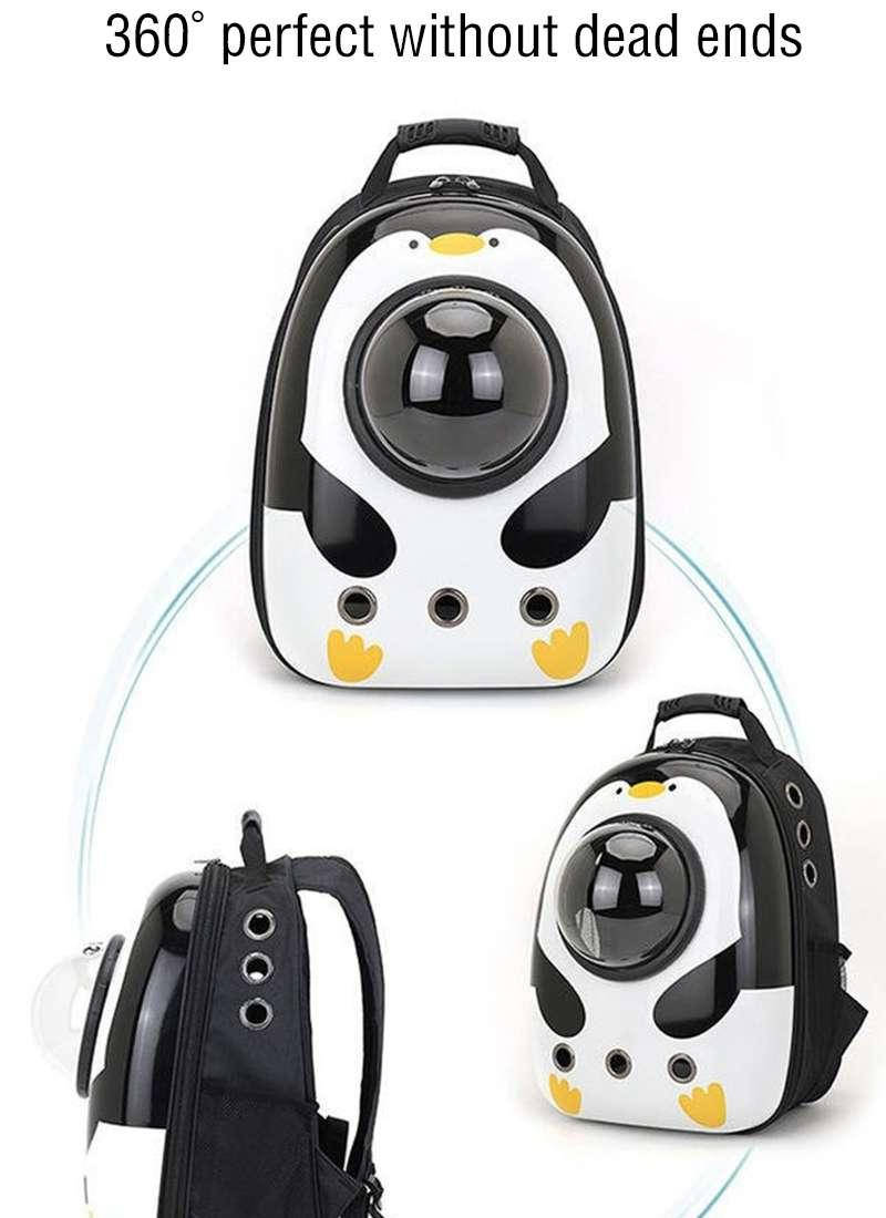 

Рюкзак для собак "Пингвин" с иллюминатором черно-белый