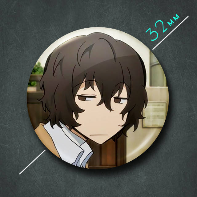 

"Осаму Дазай (Проза бродячих псов / Bungo stray dogs)" значок круглый на булавке Ø32 мм