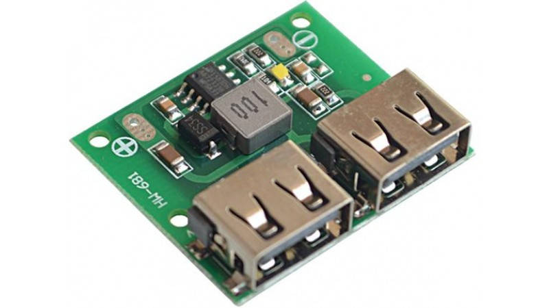 

DC-DC Преобразователь понижающий 6-26V/2 X USB 5.2V 3A