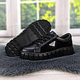 Кросівки жіночі шкіряні чорні на об'ємній підошві KDSL 4219, фото 8