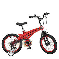 Детский двухколесный велосипед 16 дюймов с доп колесами D&T Projective WLN1639D-T-3 Красный