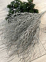 Кущ для декору в сріблі ( осока хвиляста в сріблі 50 см , кущ на 12 гілочок ), фото 2