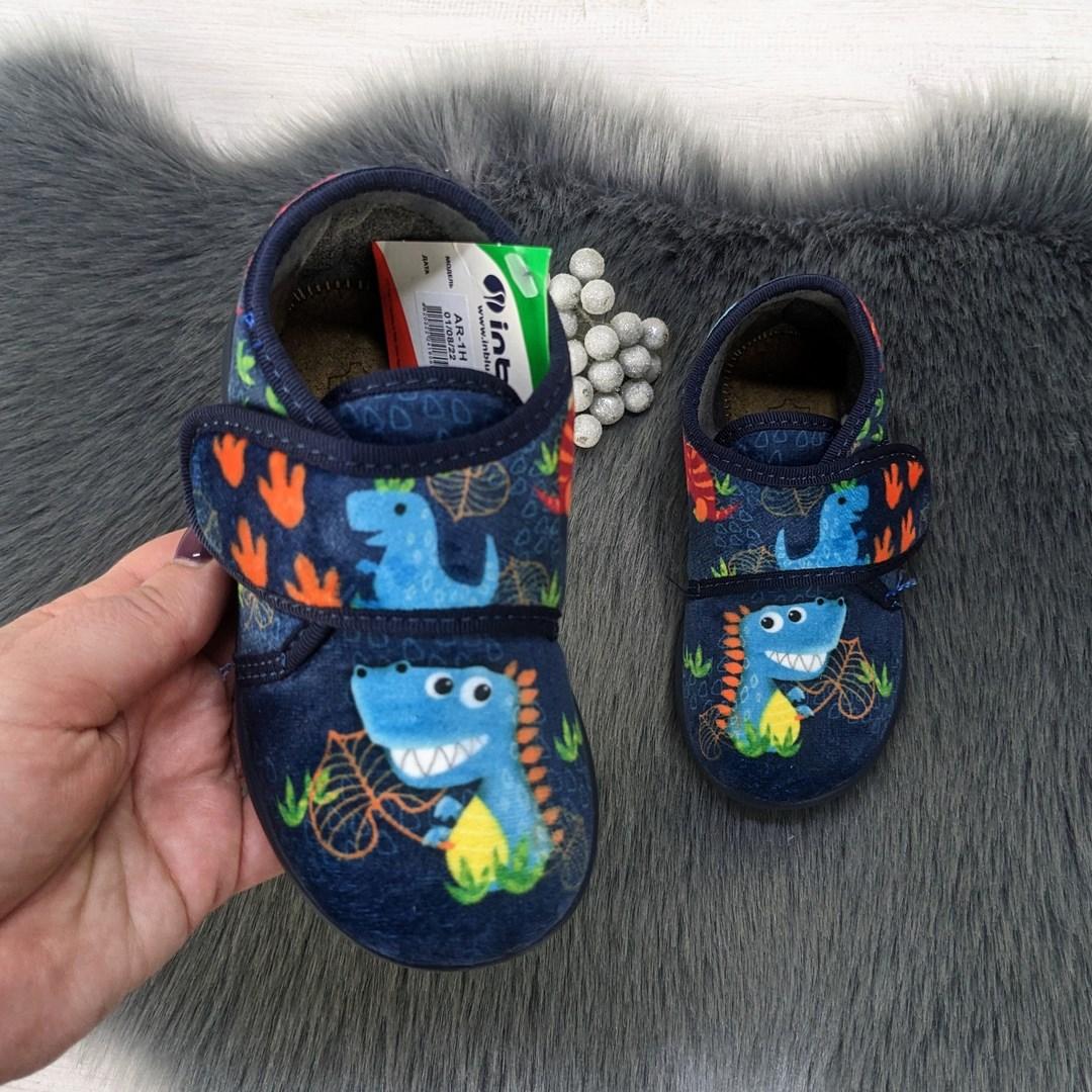 Капці дитячі для хлопчика Inblu закриті на липучках сині 5171, фото 1