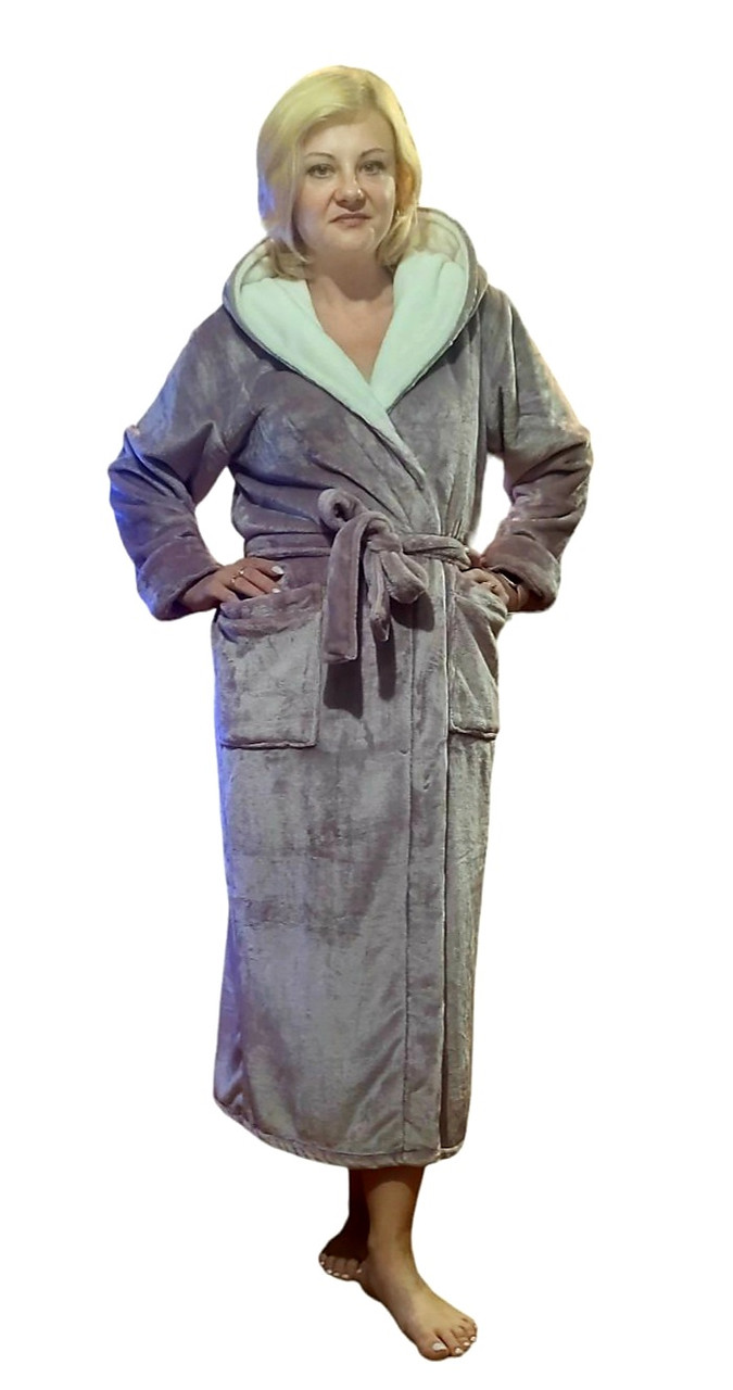 Длинный модный женский халат на запах 42-50 р, доставка по Украине Укрпочта,НП - фото 1 - id-p536508027