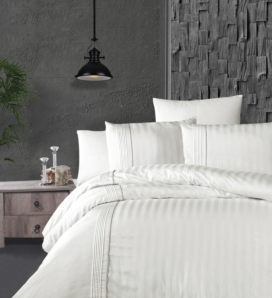 Комплект постільної білизни First Choice Deluxe Satin 200х220 Modalife White, фото 1