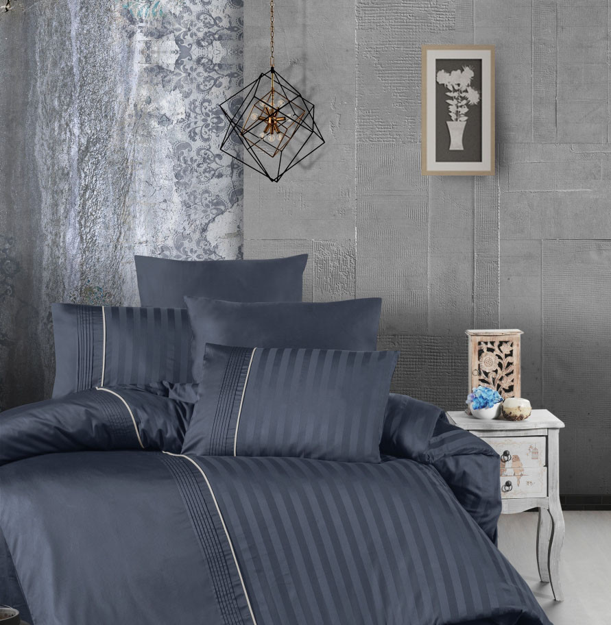 Комплект постільної білизни First Choice Deluxe Satin 200х220 Modalife Denim