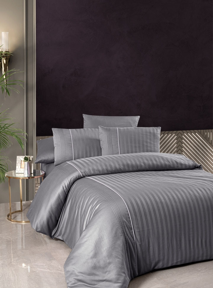 Комплект постільної білизни First Choice Deluxe Satin 200х220 Modalife Quicksilver, фото 1