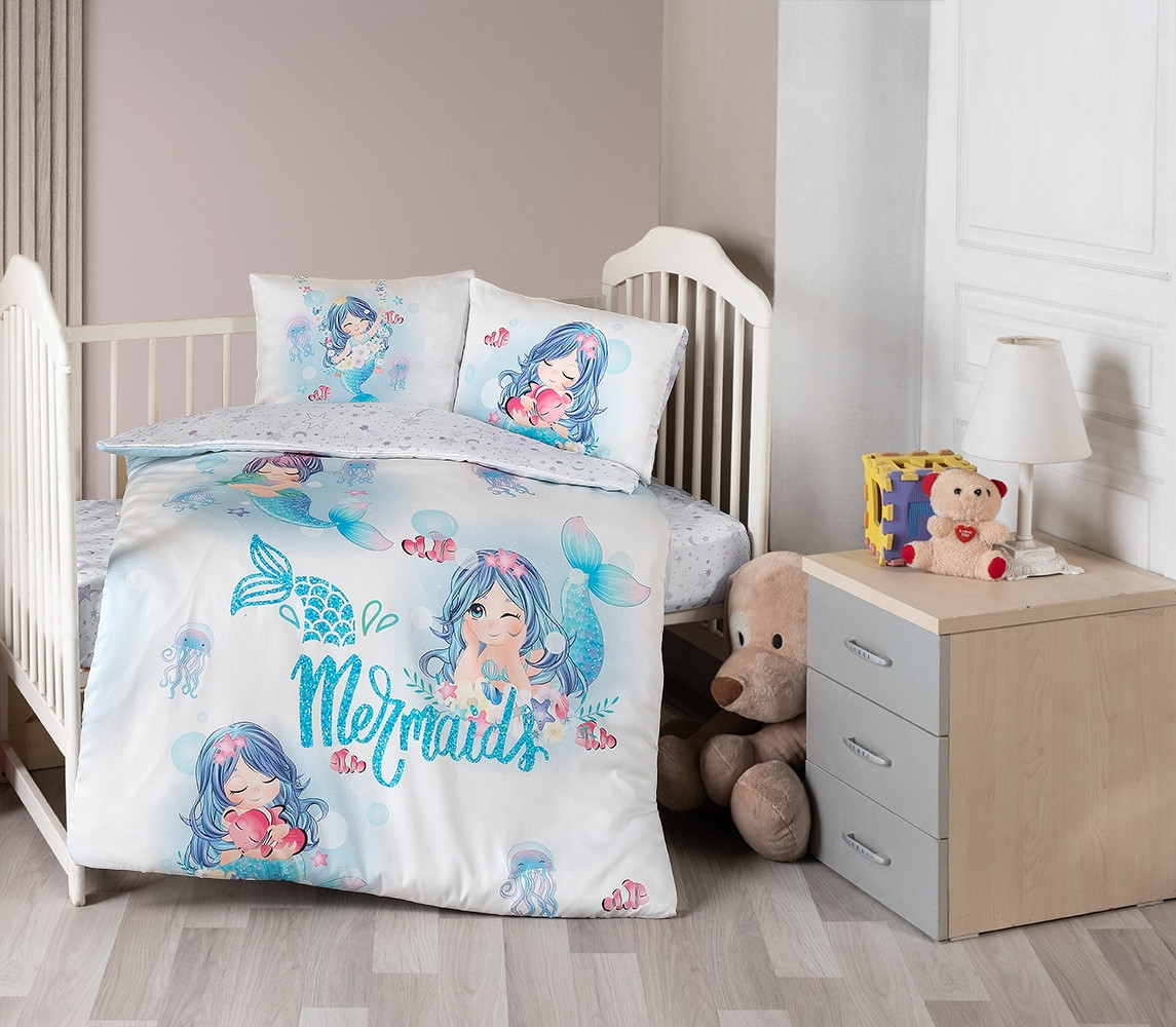 Постільна білизна для новонароджених First Choice Baby Digital Satin 100х150 см. Mermaid