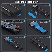 Зовнішня кишеня для M2 SSD NVMe PCIe USB 3.1 Type-C Deepfox M2N Original, фото 3
