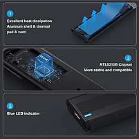 Зовнішня кишеня для M2 SSD NVMe PCIe USB 3.1 Type-C Deepfox M2N Original, фото 4