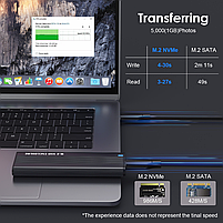 Зовнішня кишеня для M2 SSD NVMe PCIe USB 3.1 Type-C Deepfox M2N Original, фото 6