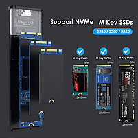 Зовнішня кишеня для M2 SSD NVMe PCIe USB 3.1 Type-C Deepfox M2N Original, фото 8
