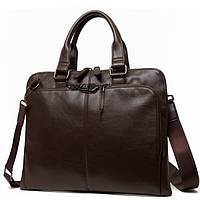 Мужской деловой портфель для документов кожа ПУ, стильная мужская сумка формат А4 для ноутбука Коричневый