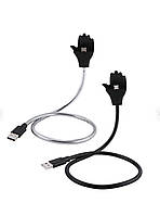 Зарядной гибкий металлический кабель Micro USB Cable Data Coil Brace / Микро USB для Android / серебреный